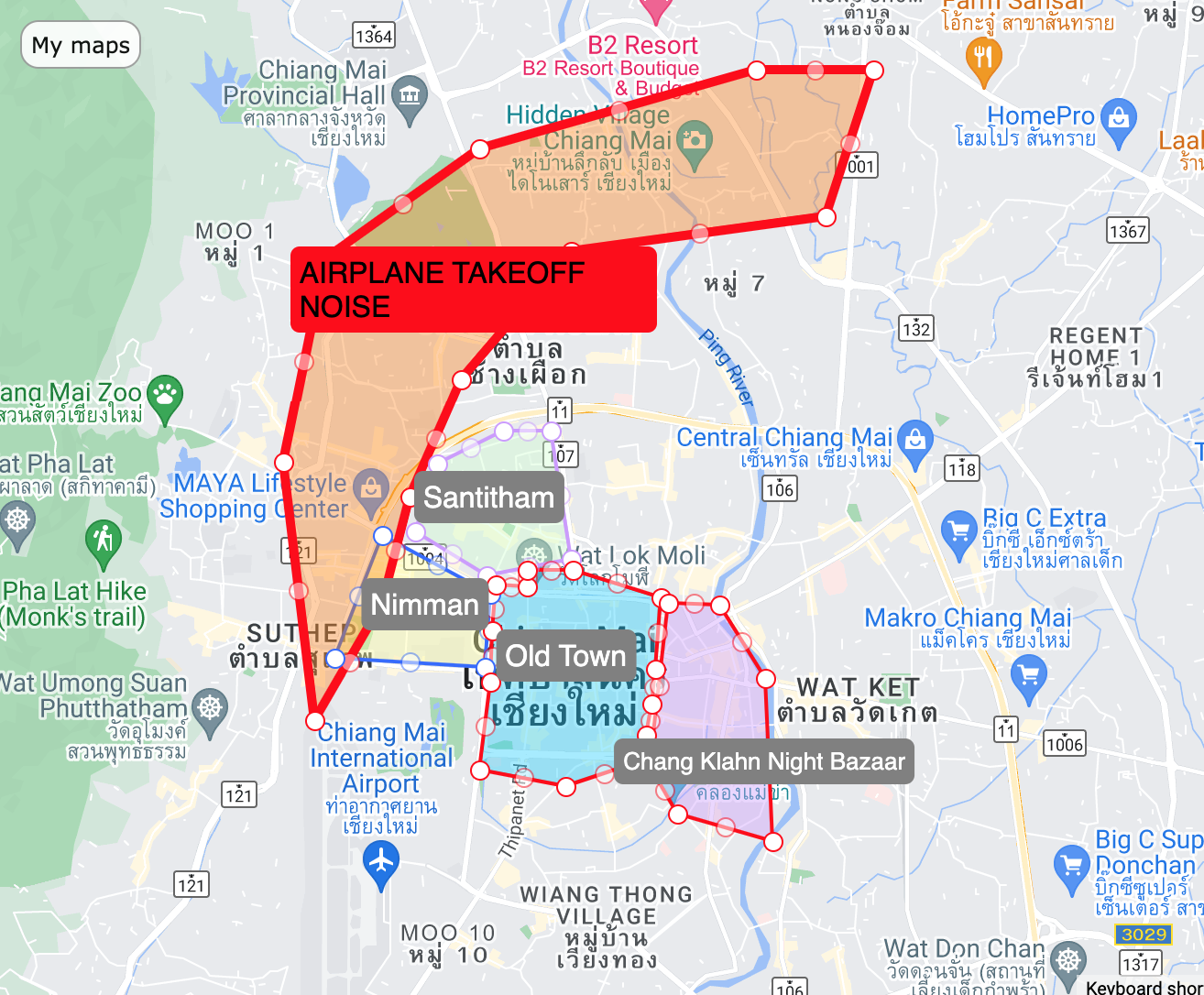 Where to stay in chiang mai map.